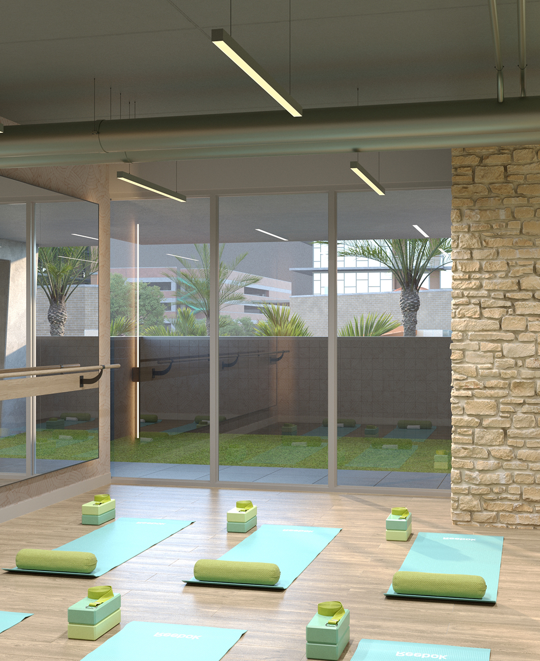 A yoga studio